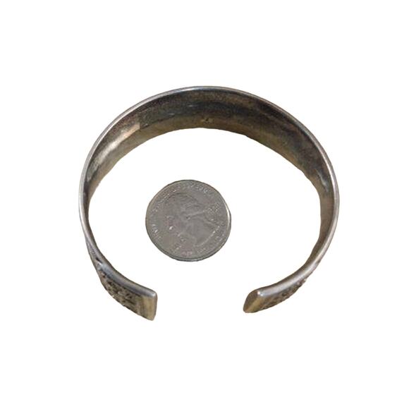 Huge Sterling Silver Wide Cuff Bracelet Bangle - Picture 7 of 9